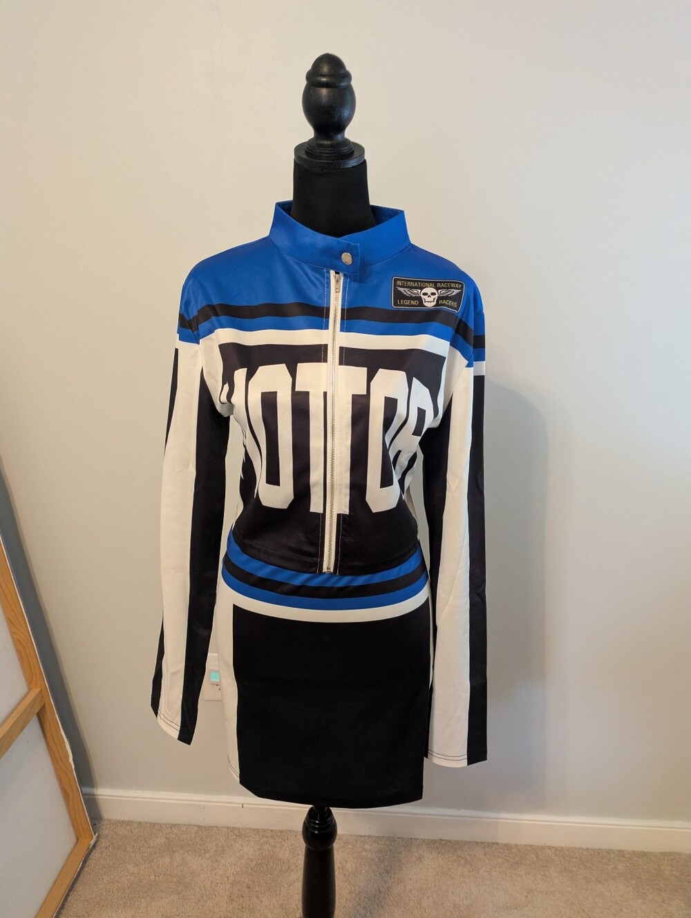 NWOT Moto Babe Two Piece Outfit with Crop Long Sleeve Jacket and Mini Skirt XXL